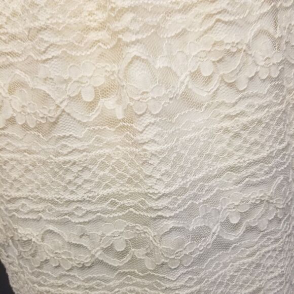 Asos Cream Lace V Back Midi Dress 2 - Picture 5 of 9